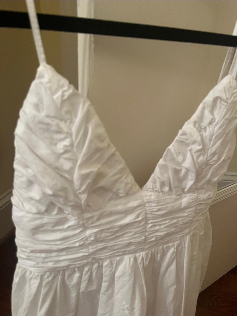 Zara White Eyelet Babydoll Mini Dress Size M - Picture 2 of 7